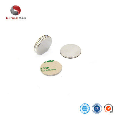 Magnete NdFeB N35 N42 N48 N52 rivestito con NiCuNi Magneti a disco di neodimio con adesivo 3M