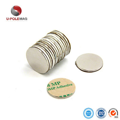 Magnete NdFeB N35 N42 N48 N52 rivestito con NiCuNi Magneti a disco di neodimio con adesivo 3M