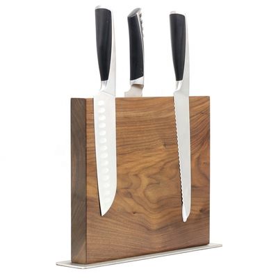Contenitore di coltelli magnetici in legno per coltello da cucina in legno Set di blocchi opzionali di legno Acacia