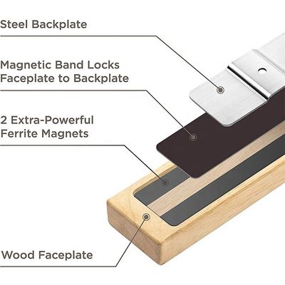 Eco-friendly 16 pollici Magnetico coltello striscia di gomma legno porta-magnete da cucina per il muro