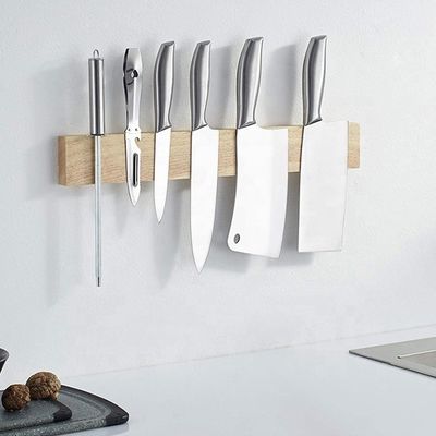 Eco-friendly 16 pollici Magnetico coltello striscia di gomma legno porta-magnete da cucina per il muro