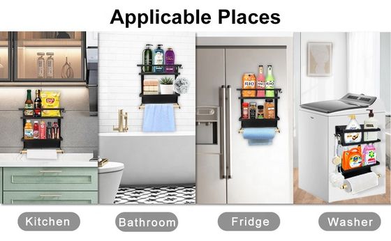 Dimensioni personalizzate Magnetico adsorbente spice scaffale per cucina bagno lavatrice