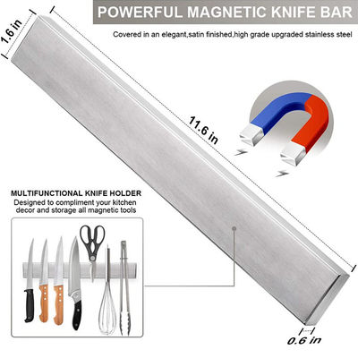12 pollici coltello magnetico striscia logo stampa di seta o laser metallo porta coltello a parete magnetica