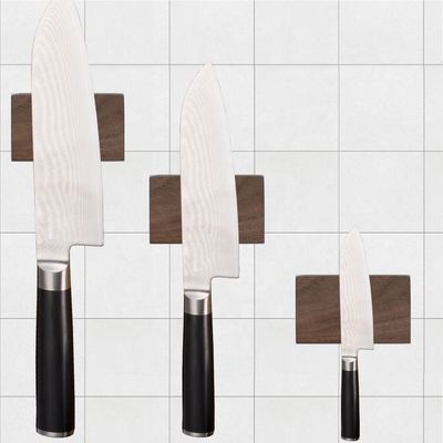 Tenitore di coltello magnetico in legno sostenibile per parete STRONG magneti al neodimio striscia adesiva