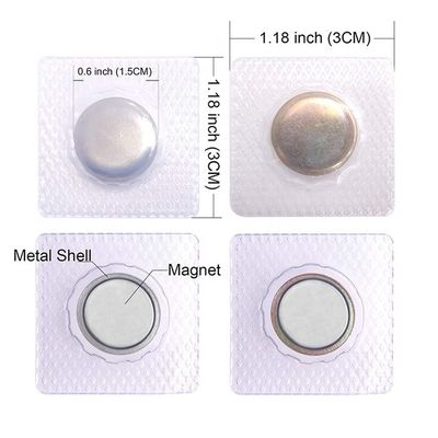 Zinc PVC rivestimento di acciaio nascosto invisibile sutura Magnetico pulsante per abbigliamento