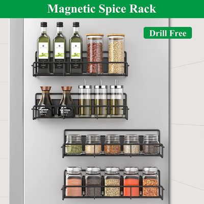Super risparmio di spazio Magnetico spice Rack per frigorifero Materiale di metallo Magnete forte