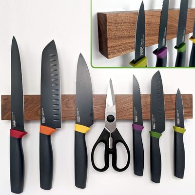 16 pollici di legno magnetico professionistico coltello striscia di risparmio di spazio del coltello scaffale con potenza ideale per blocchi sacchetti a rotolo