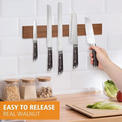 16 pollici di legno magnetico professionistico coltello striscia di risparmio di spazio del coltello scaffale con potenza ideale per blocchi sacchetti a rotolo
