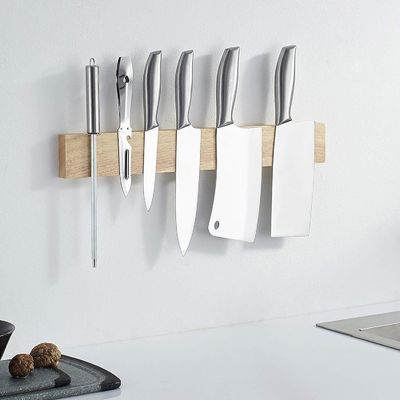 Coltello da cucina in legno di bambù Tenitore magnetico Forte Potente coltello scaffale di archiviazione Display organizzatore