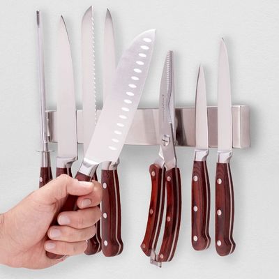 Home Porta coltello da cucina con logo personalizzato Acceptabile Magnetico in acciaio inossidabile