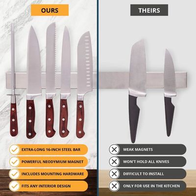 Home Porta coltello da cucina con logo personalizzato Acceptabile Magnetico in acciaio inossidabile