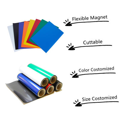Nastro magnetico di gomma flessibile di grado diretto/rollo/foglio personalizzato con rivestimento adesivo 3M