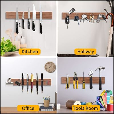 Portatore di coltello magnetico in legno di noce per muro completamente chiuso Spedizione via mare/aria/espresso
