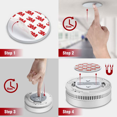 Applicazione di magneti industriali 3pcs montatura di rilevatore di fumo magnetico per un'installazione facile
