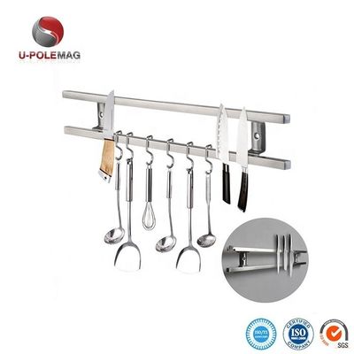 304 in acciaio inossidabile Magnetic Knife Bar Rack con 6 ganci e magneto di ferrite tipo 10 pollici