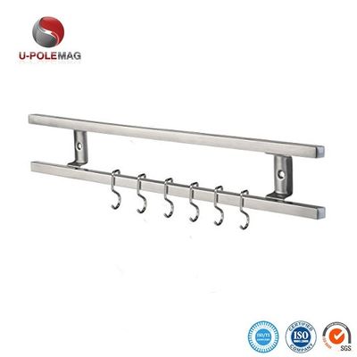 304 in acciaio inossidabile Magnetic Knife Bar Rack con 6 ganci e magneto di ferrite tipo 10 pollici