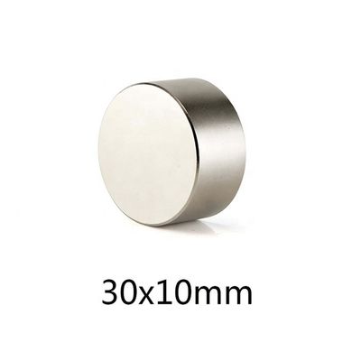 Potente magnete di terre rare NdFeb permanente N52 magnete di neodimio circolare assiale D30x10mm