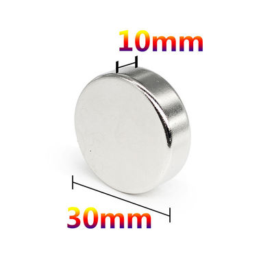 Potente magnete di terre rare NdFeb permanente N52 magnete di neodimio circolare assiale D30x10mm