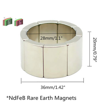 Magnete a segmento di neodimio sinterizzato per motore elettrico essenziale N55 con rivestimento Nicuni
