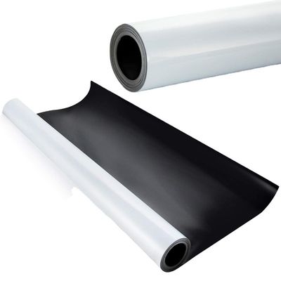 Campione Magnete di gomma isotropica Carta bianca flessibile Rollo di cancellazione a secco PVC Campione nero
