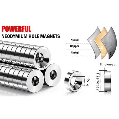 Magnete per anello di Neodimio industriale e scientifico N40 con magnete a foro