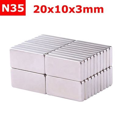 Magnete sottile rettangolare 20x10x3mm 3.3kg Forza per la temperatura di lavoro massima 80 Centigradi