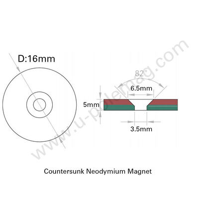 Magneti di neodimio compositi di resistenza industriale Magneti a disco rotondo con buco di contraffusione